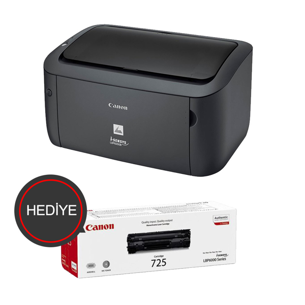 CANON i-SENSYS LBP6030B, Lazer Yazıcı (Siyah), Orjinal 1adet CRG725 Toner Hediyeli (Dakikada 18 Sayfa) ORİJİNAL TONERLİ - Image 1