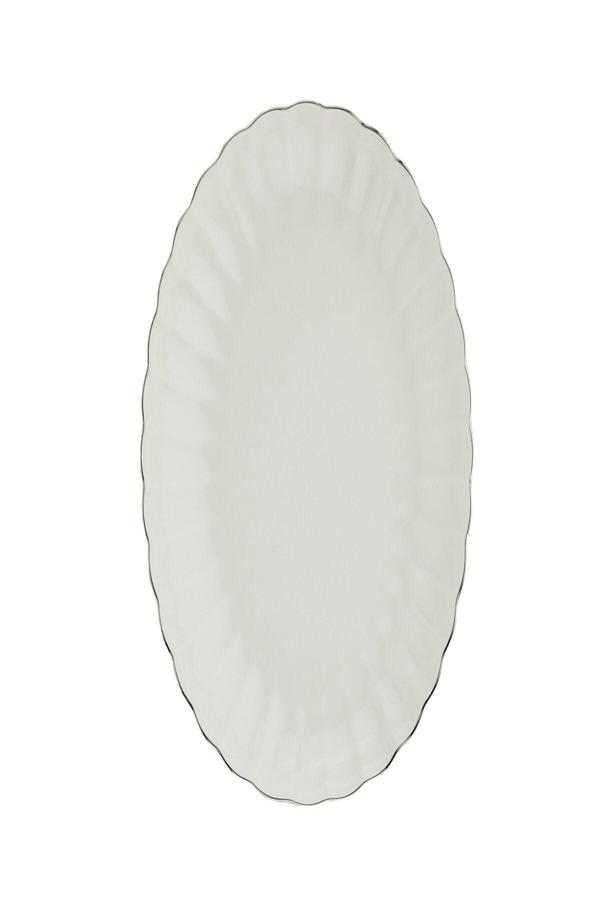 Kütahya Porselen Bone Luz Platin File Kayık Tabak 24x17cm Tekli BNLZF24KY220 - Image 1