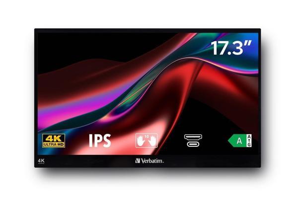 Verbatim 32239 PMT-17 4K 17.3'' USB-C Dokunmatik Metal Kasa Taşınabilir Monitör - Image 1
