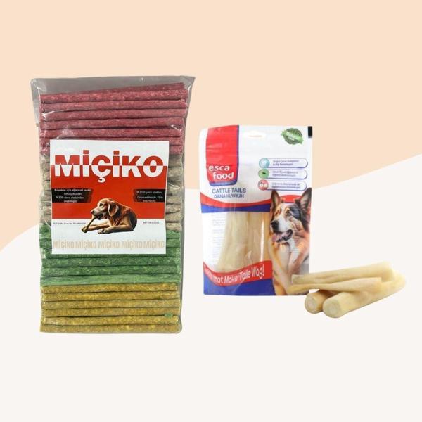 100Lü Renkli Munchy Köpek Ödülü + Dana Kuyruk 100Gr - Image 1