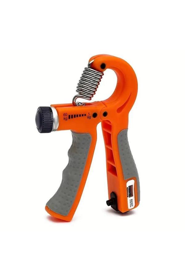 El ve Bilek Kas Güçlendirici - 5 ila 60 kg Ayarlanabilir Direnç, Sayaçlı, Ergonomik Tasarım turuncu - Image 1