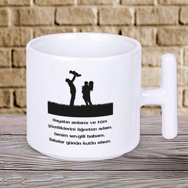 Her Yudumda Sizi Hatırlatacak Bir Mesaj! Babalar Gününe Özel Hediyelik T Kupa Bardak - Image 1