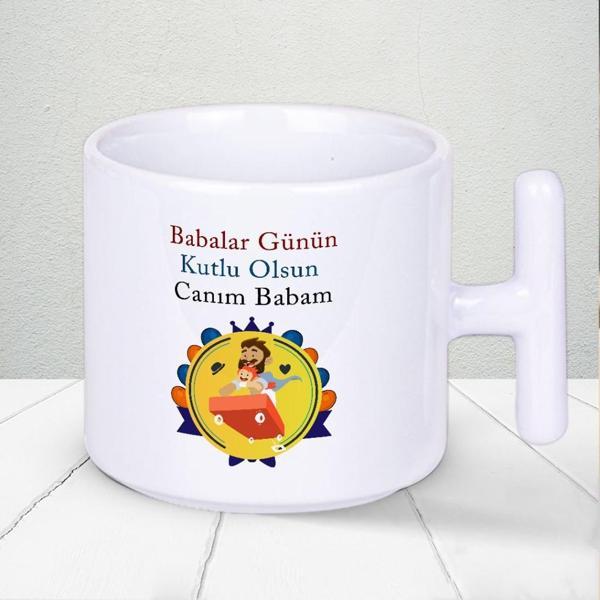 Sıcacık Kahve, Sevgi Dolu Baba! Babalar Gününe Özel Hediyelik T Kupa - Image 1