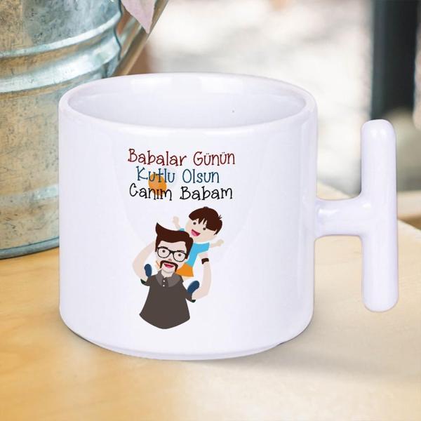 Babalar Günün Kutlu Olsun Canım Babam Yazılı Hediyelik T Kupa Bardak - Image 1