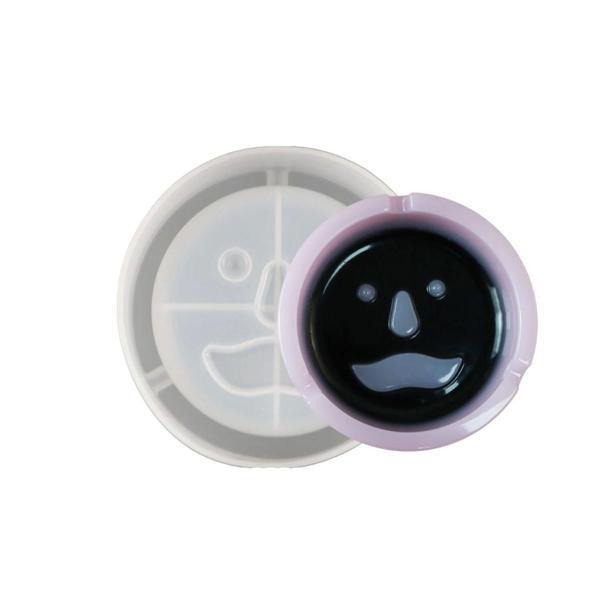 Epoksi Silikon Kalıp Küllük Kalıbı Yüzlü Emoji Bıyıklı 11x11 CM - Image 1