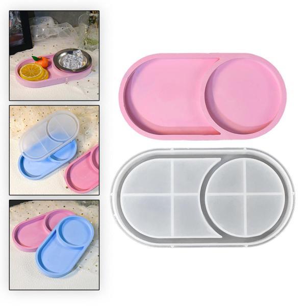 Epoksi Silikon Kalıp Oval Mini Tepsi Yuvarlak Bölmeli 18.4X9.9 CM - Image 1