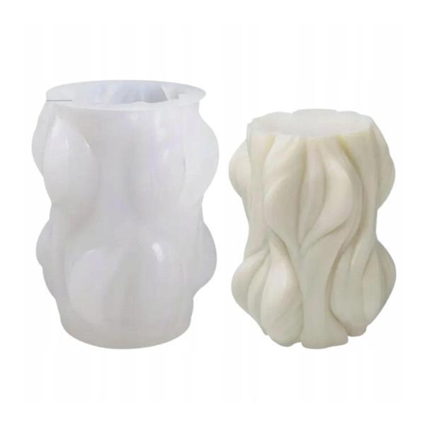 Silikon Büyük Dalga Mum Kalıbı Sütun Mum Kalıbı 9.1X7.3 CM - Image 1
