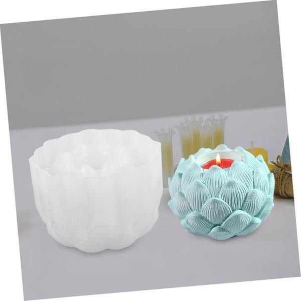 Silikon Çiçek Tomurcuğu Tealight Mumluk Kalıbı - Image 1