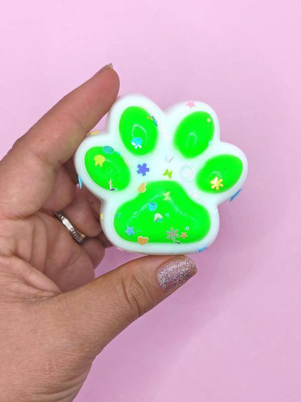 Beyaz Pati Taba Squishy Kedi Pati Sıkma 7 cm Pullu Pati Sukuşi - Yeşil - Image 1