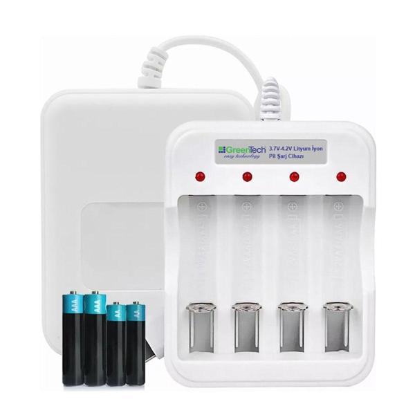 Greentech Pil Şarj Cihazı (Dört Yuvalı) - 1.2V Ni-Mh / Ni-Cd AA / AAA / GT-BC04  - Image 1