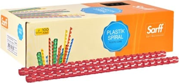 Sarff 10mm.KIRMIZI DELUX Plastik Spiral 100  Adet - Image 1