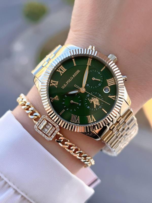 U.s.Polo Assn Çelik Kordon İç Fonksiyonları Aktif 5 Atm 2 Yıl Garantili Kadın Kol Saati UA.2040.S05 - Image 1