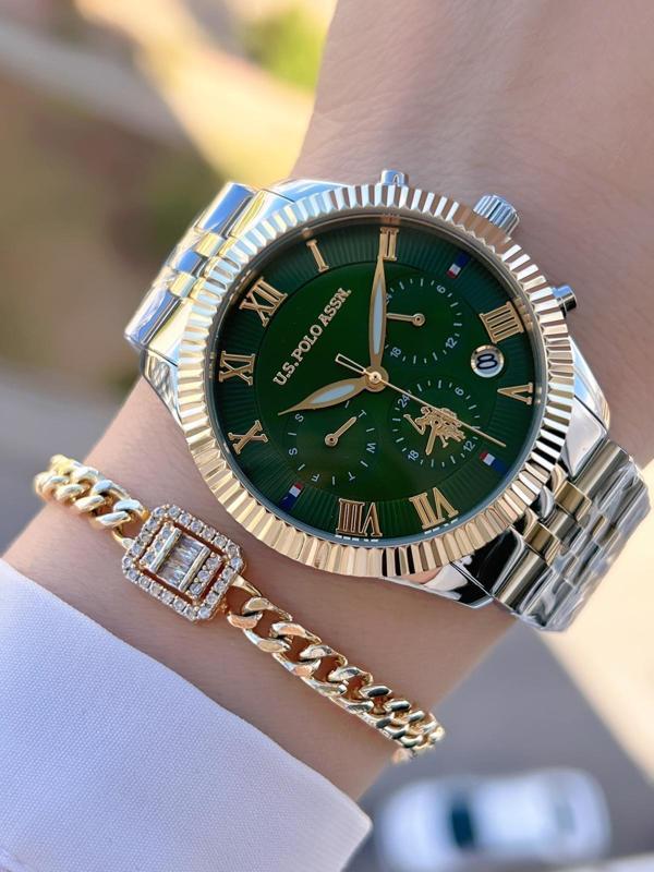 U.s.Polo Assn Çelik Kordon İç Fonksiyonları Aktif 5 Atm 2 Yıl Garantili Kadın Kol Saati UA.2040.S08 - Image 1