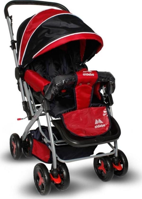Aldeba 8028 Çift Yönlü Tam Yatar Bebek Arabası Kırmızı - Image 1