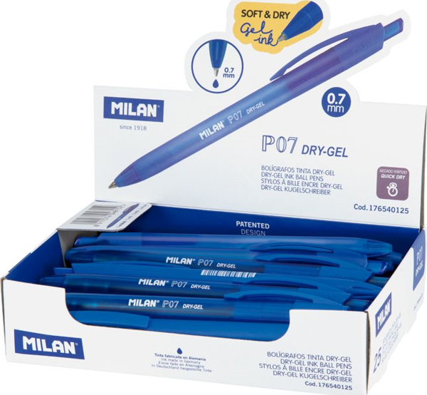MILAN 176540125 DRY-GEL P07 MAVİ GEL KALEM - 25ADET - Image 1