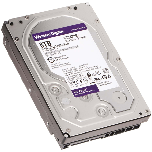 WD PURPLE, WD85PURZ, 3.5", 8TB, 256Mb, 5640 Rpm, 7/24 Güvenlik, HDD (Türkiye Distribütörü Garantili) - Image 1