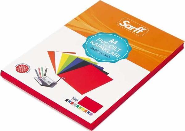 SARFF A4 ŞEFFAF KIRMIZI PVC CİLT KAPAKLARI - 100ADET - Image 1