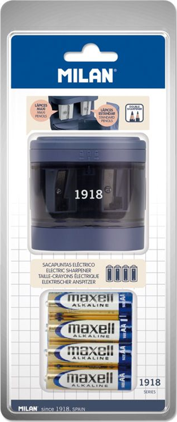 MILAN BWM10278B 1918 MAXI ELEKTRİKLİ MAVİ Kalemtıraş BLISTER - Image 1