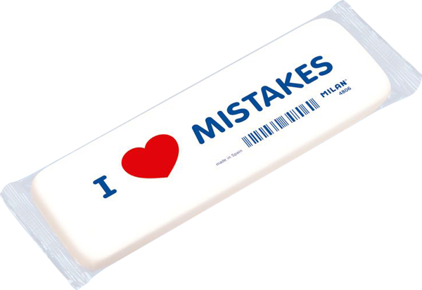 MILAN CNM4806 ESNEK SENTETİK SİLGİ(I LOVE MISTAKES) - 6ADET - Image 1