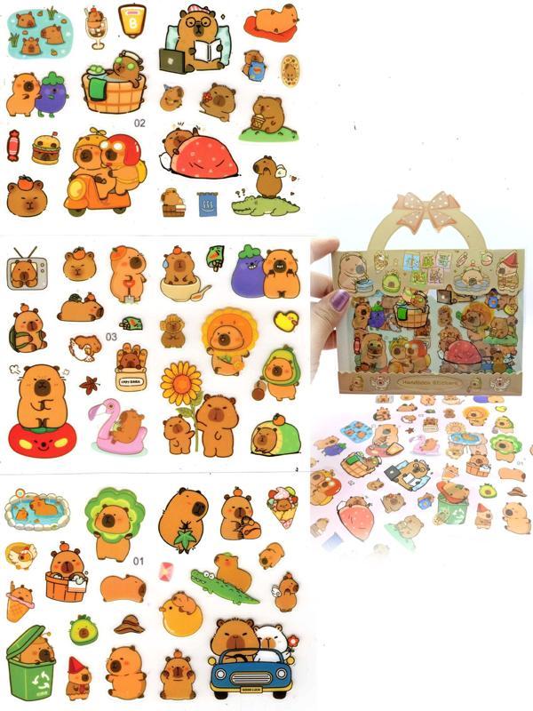 Capybara Sticker Şeffaf Stiker Kapibara Çanta Şeklinde Çıkartma- Maceralı - Image 1