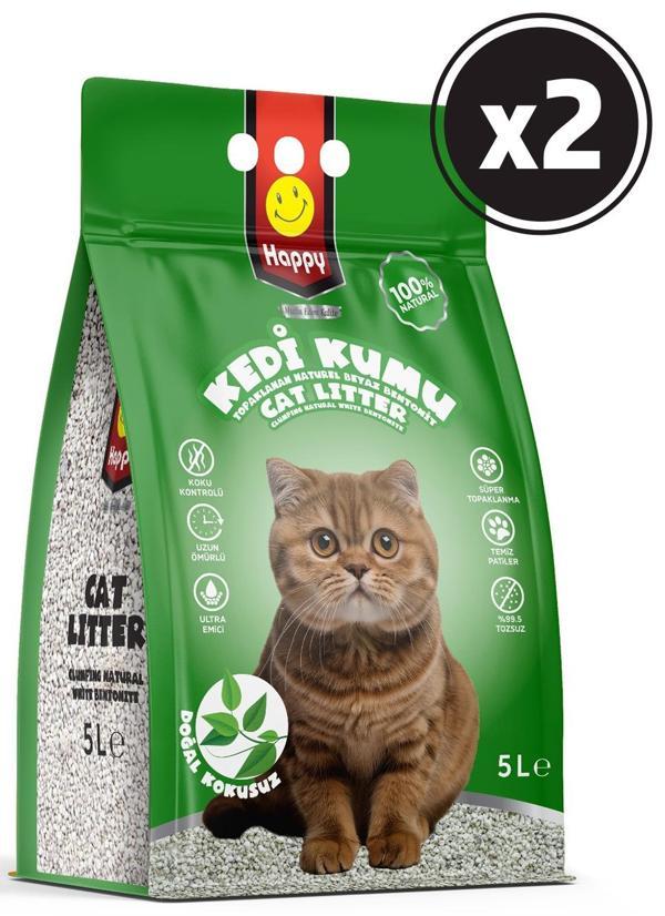 Happy Clean Kedi Kumu Natural 5 lt x 2 Adet - Image 1