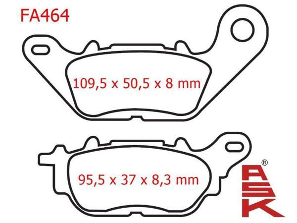 Yamaha Nmax 125-155 Arka Fren Disk Balatası Fa464 Ask - Image 1