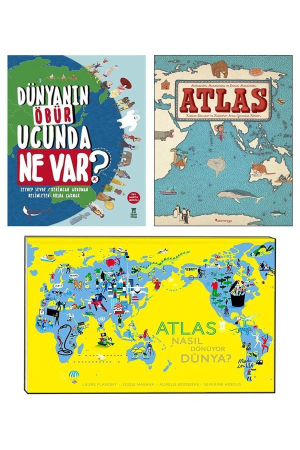 Domingo Yayınevi Atlas Kıtalar Denizler Ve Kültürler Arası Yolculuk Rehberi Dünyanın Öbür Ucunda Ne Var? Ciltli Set - Domingo Yayınevi - Image 1