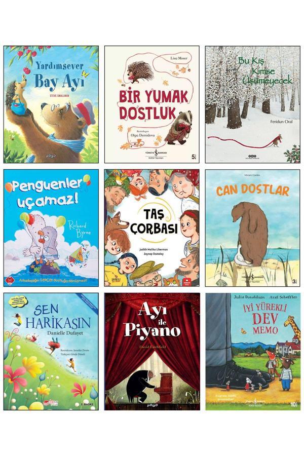 İş Bankası Kültür Yayınları Can Dostlar Yardımsever Bay Ayı Bir Yumak Dostluk Bu Kış Kimse Üşümeyecek Penguenler Uçamaz 9Lu Set - İş Bankası Kültür Yayınları - Image 1