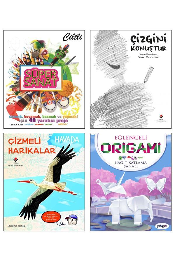 Tübitak Yayınları Çizgini Konuştur Süper Sanat Kitabı Çizmeli Harikalar Havada Origami Çocuklar Için Çizim Kitabı 4Lü - Tübitak Yayınları - Image 1