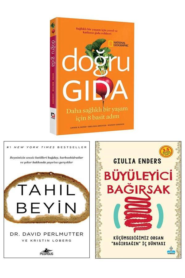 Hürriyet Kitap Büyüleyici Bağırsak Giulia Enders + Tahıl Beyin David Perlmutter + Doğru Gıda National Geographic - Image 1