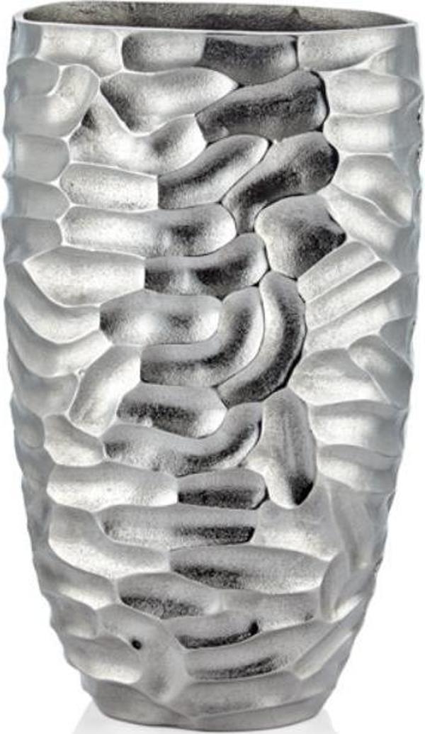 Lamedore Comb Gümüş Büyük Vazo 22 x 27 x 43 Cm - Image 1