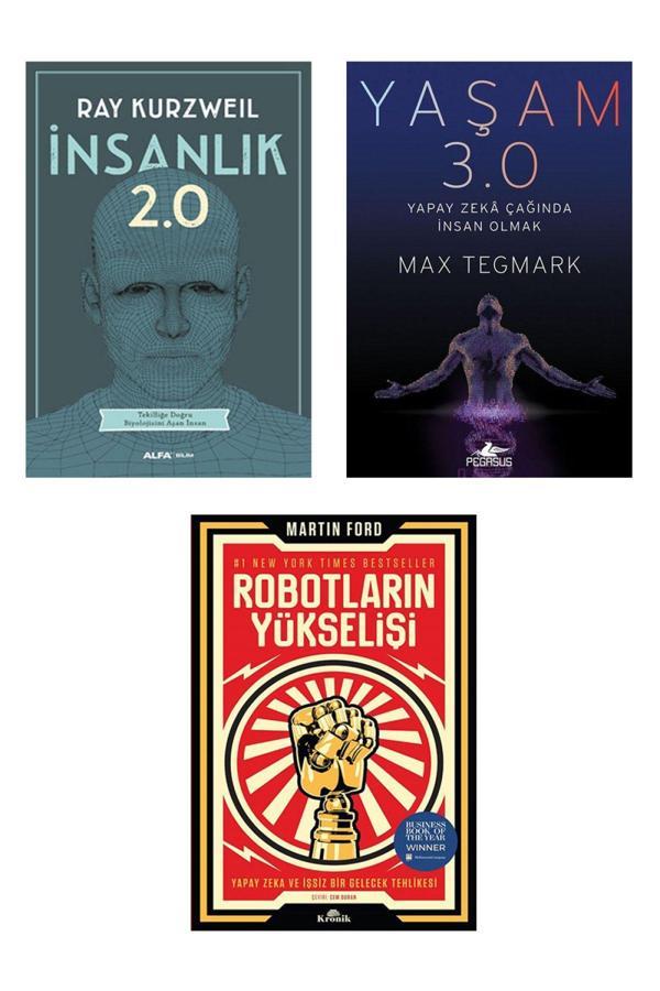Kronik Kitap İnsanlık 2.0 Ray Kurzweil + Yaşam 3.0 Max Tegmark + Robotların Yükselişi / Yapay Zeka Çağı Kitapları - Kronik Kitap - Image 1