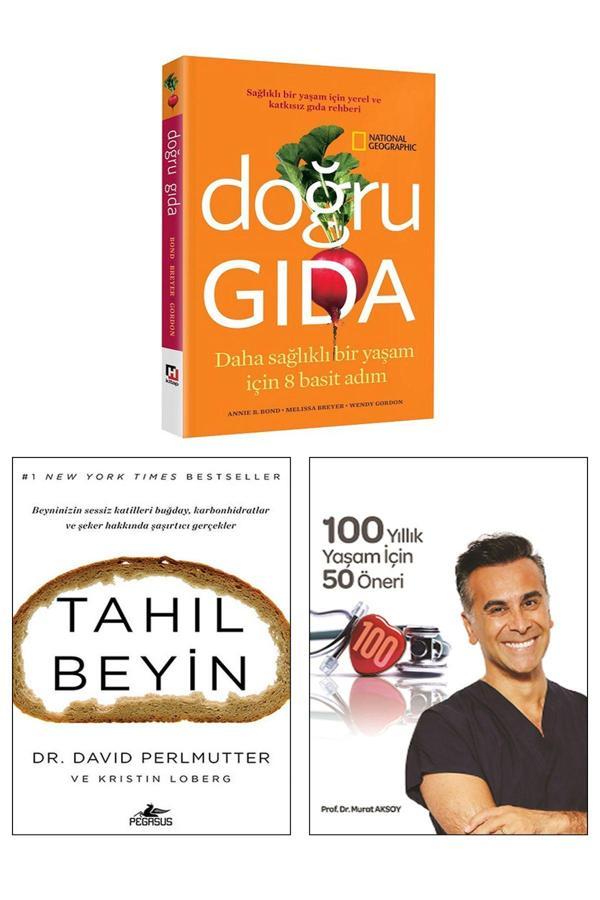 Hürriyet Kitap Tahıl Beyin David Perlmutter + Doğru Gıda Daha Sağlıklı Bir Yaşam + 100 Yıllık Yaşam İçin 50 Öneri - Image 1
