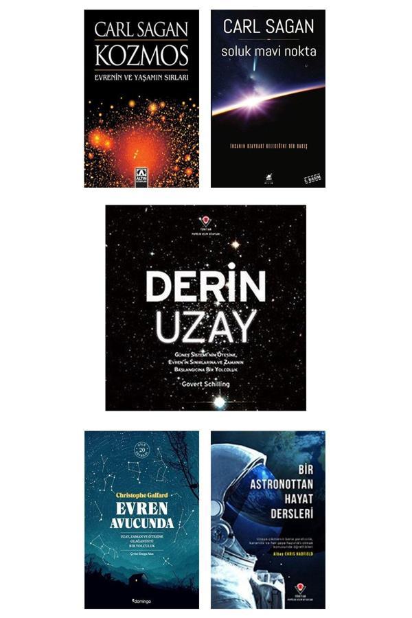 Domingo Yayınevi Derin Uzay + Kozmos Carl Sagan + Soluk Mavi Nokta + Evren Avucunda + Bir Astronottan Hayat Dersleri - Domingo Yayınevi - Image 1