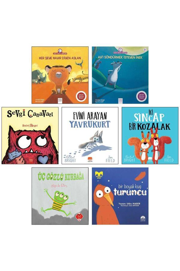 Masalperest Evini Arayan Yavru Kurt Her Şeye Hayır Diyen Aslan Ayı Söndürmek İsteyen İnek Sevgi Canavarı 7Li Set - Masalperest - Image 1
