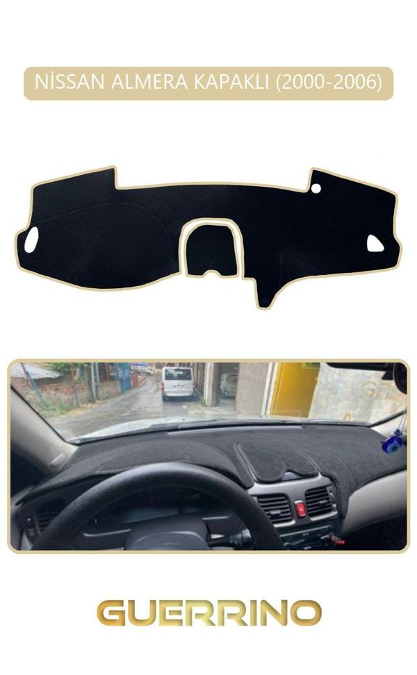 Alisevashop Nissan Almera Kapaklı 2000-2006Torpido Koruma Halısı Bej Kenar  - Image 1