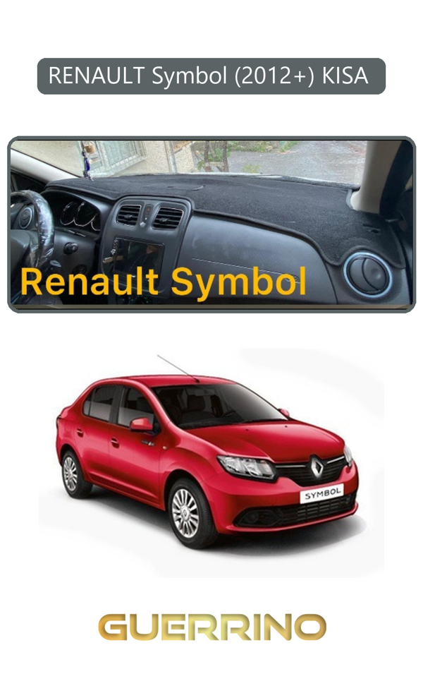 Alisevashop Renault Symbol (2012+) Kısa Torpido Koruma Halısı Gri Kenar  - Image 1