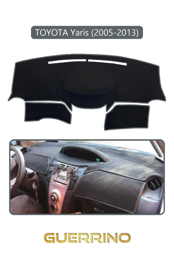 Alisevashop Toyota Yaris (2005-2013)Torpido Koruma Halısı Gri Kenar  - Image 1