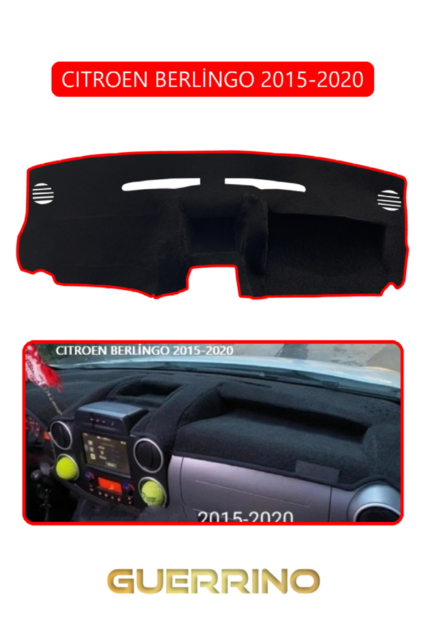 Alisevashop Cıtroen Berlingo 2008-2017Torpido Koruma Halısı Kırmızı Kenar  - Image 1