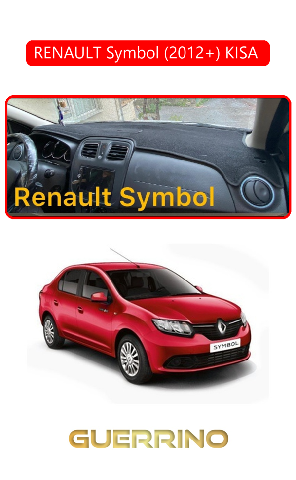 Alisevashop Renault Symbol (2012+) Kısa Torpido Koruma Halısı Kırmızı Kenar  - Image 1