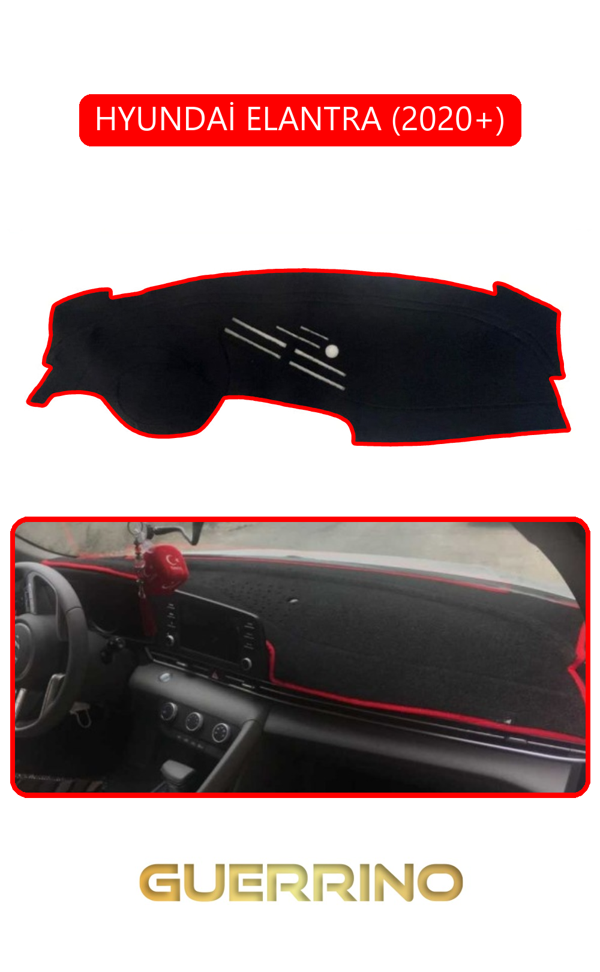 Alisevashop Hyundai Elantra 2020+Torpido Koruma Halısı Kırmızı Kenar  - Image 1