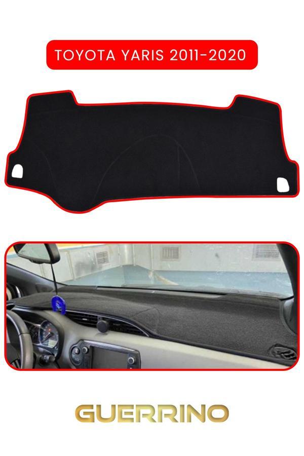 Alisevashop Toyota Yaris (2011-2020) Torpido Koruma Halısı Kırmızı Kenar  - Image 1