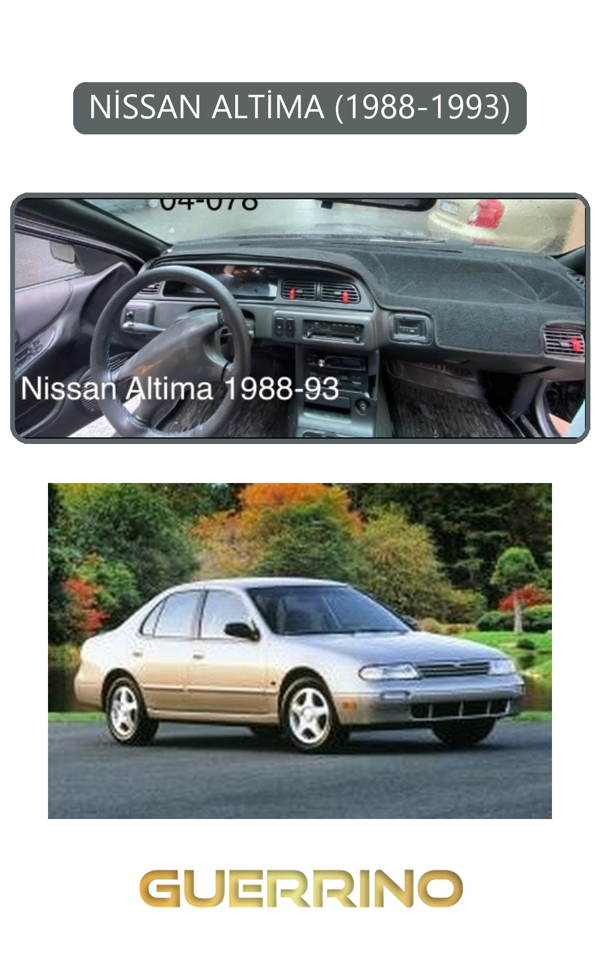 Alisevashop Nissan Altima 1988-1993Torpido Koruma Halısı Gri Kenar  - Image 1