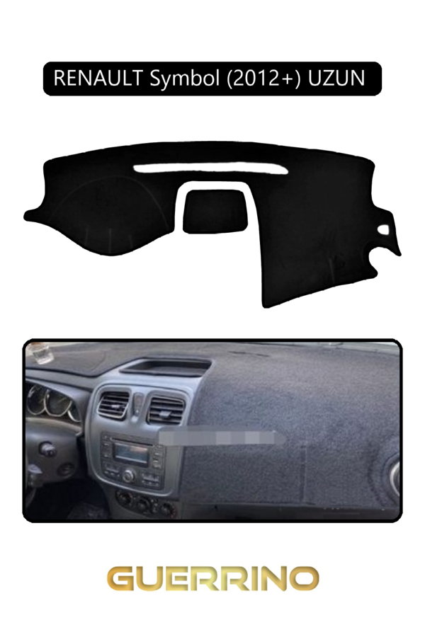 Alisevashop Renault Symbol (2012+) Uzun Torpido Koruma Halısı Siyah Kenar  - Image 1