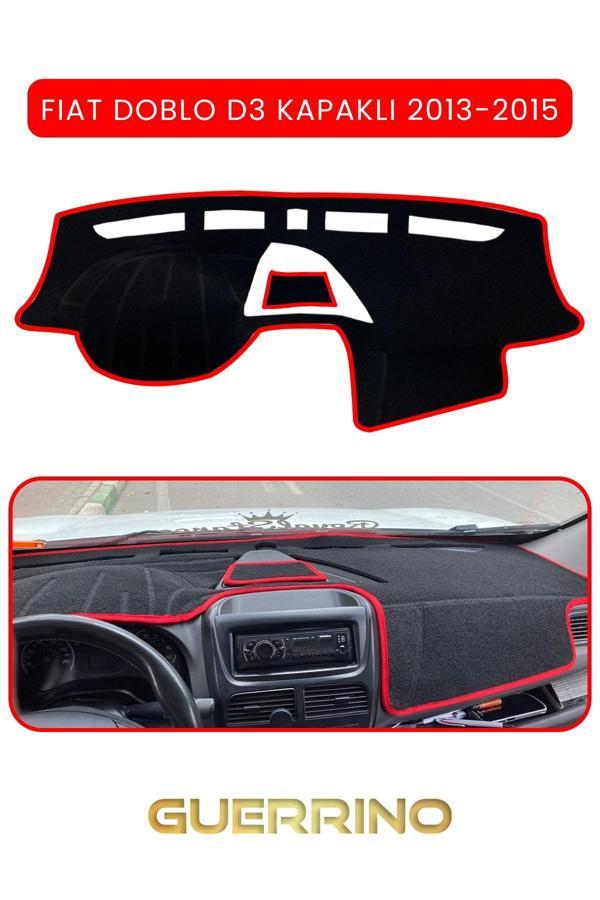 Alisevashop Fıat Doblo D3 Kapaklı 2013-15 Modellerine Uyguntorpido Koruma Halısı Kırmızı Kenar  - Image 1