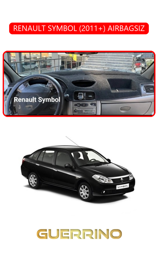 Alisevashop Renault Symbol 2011+ Aırbagsıztorpido Koruma Halısı Kırmızı Kenar  - Image 1