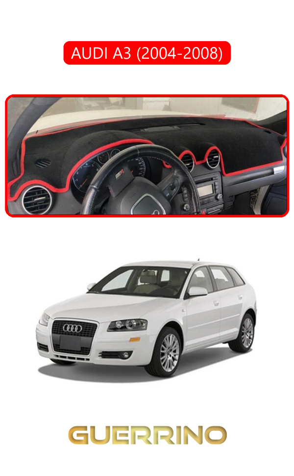 Alisevashop Audı A3 (2004-2008)Torpido Koruma Halısı Kırmızı Kenar  - Image 1