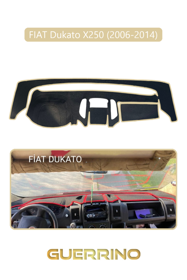 Alisevashop Fıat Dukato X250 2006-2014 Modellerine Uyguntorpido Koruma Halısı Bej Kenar  - Image 1