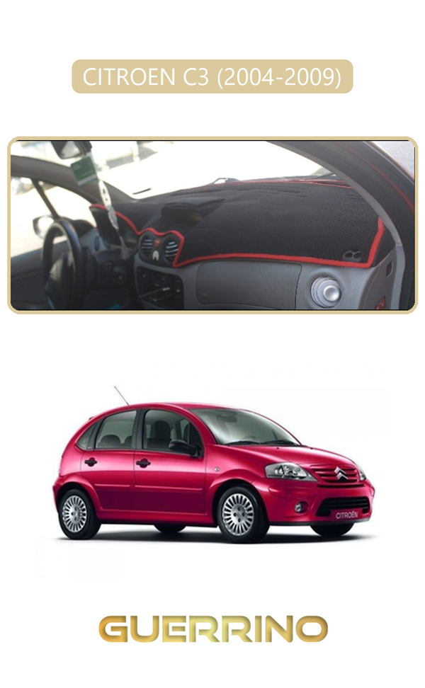 Alisevashop Cıtroen C3 2004-2009Torpido Koruma Halısı Bej Kenar  - Image 1