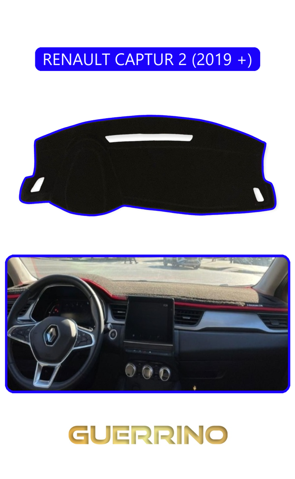 Alisevashop Renault Captur 2 (2019 +)Torpido Koruma Halısı Mavi Kenar  - Image 1